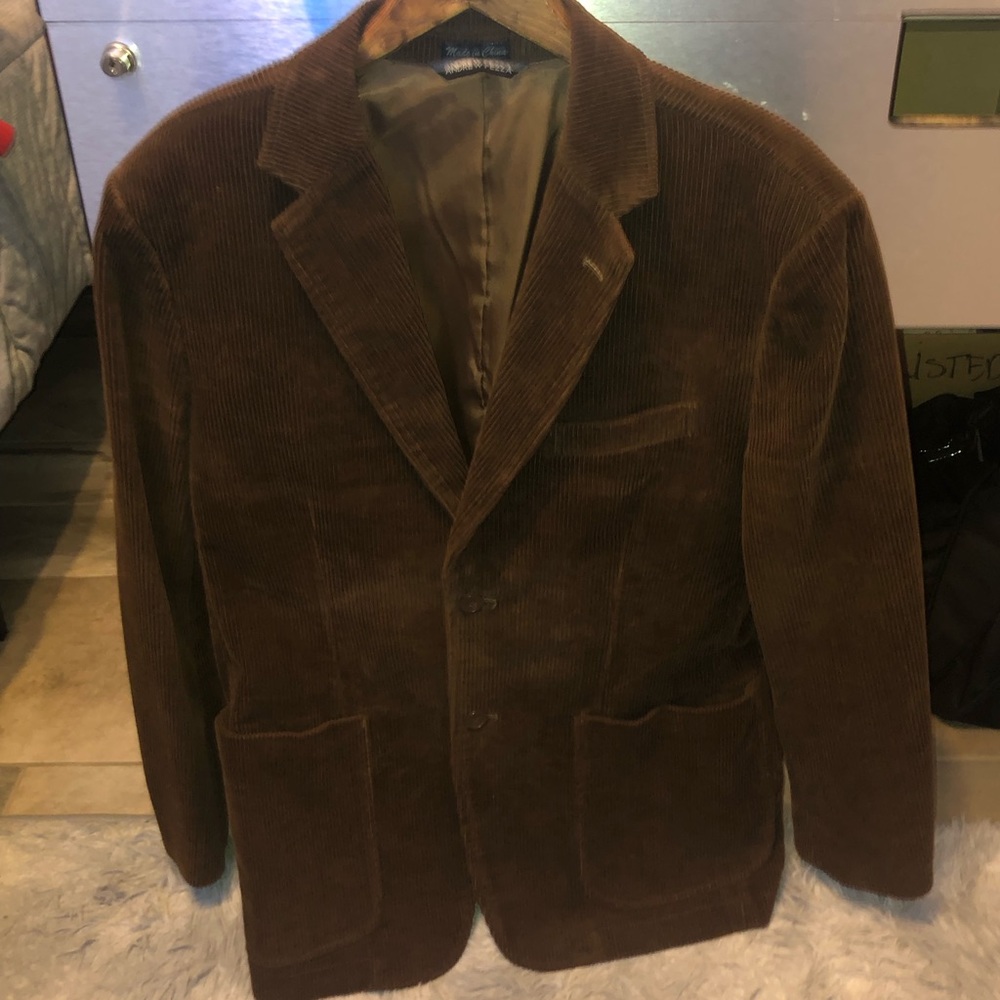 Andrew Fezza Corduroy Coat Two Button Outside/Ins… - image 5